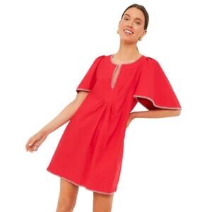 Tuckernuck Pomander Place Red Finley Flutter Sleeve Whipstitch Dress